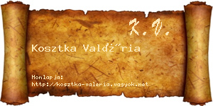 Kosztka Valéria névjegykártya